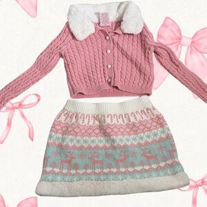 Tahari Pink and Cream Kids Matching Set